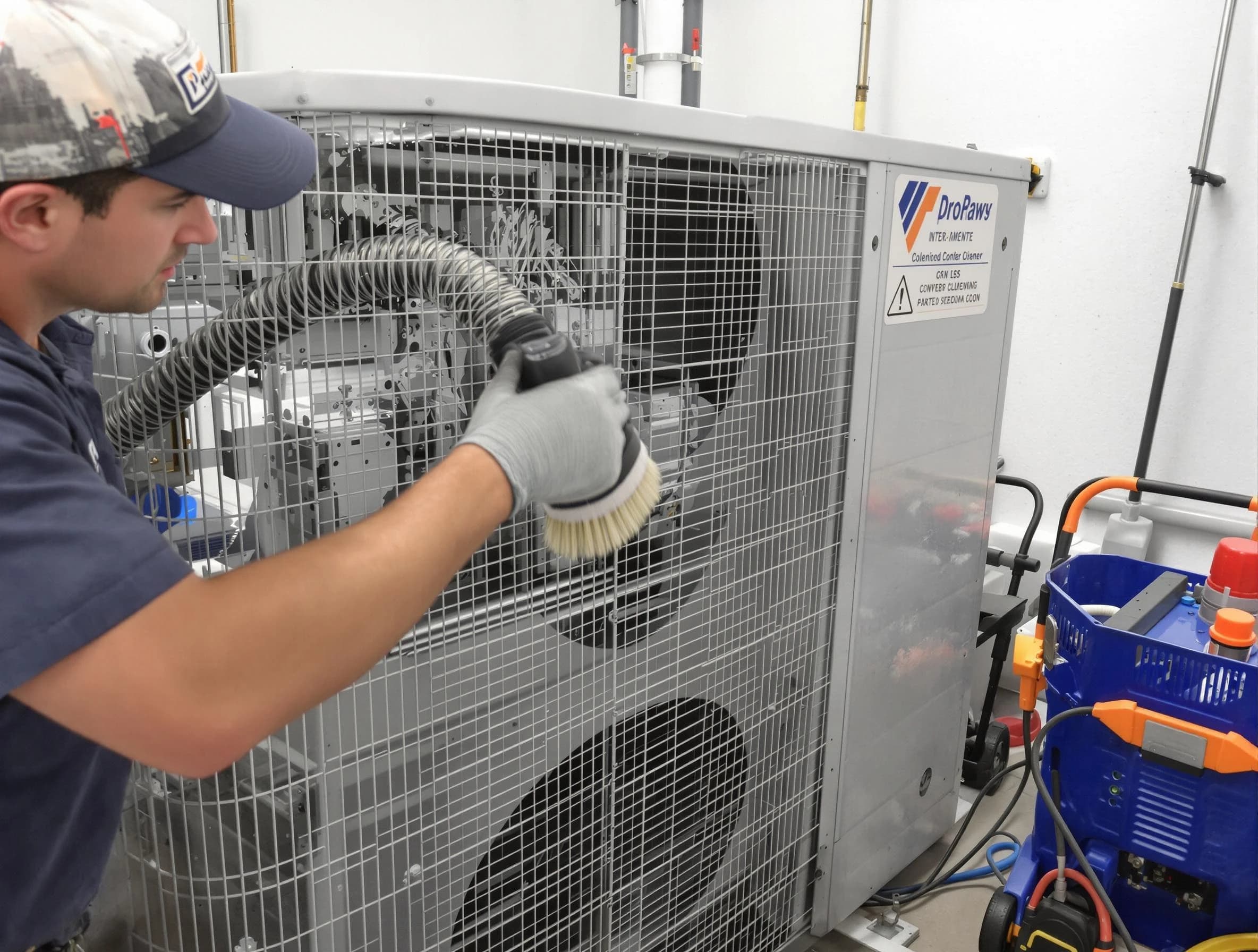 Pelham Air Duct Cleaning specialist performing precision AC coil cleaning for improved system performance in Pelham