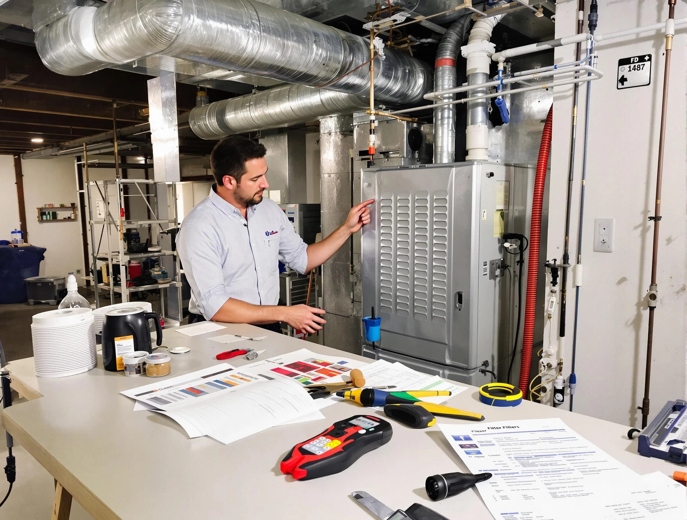 Pelham Air Duct Cleaning inspector conducting detailed filter system evaluation using professional diagnostic tools in Pelham